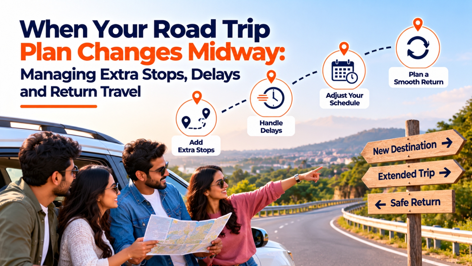 When Your Road Trip Plan Changes Midway: Managing Extra Stops, Delays and Return Travel